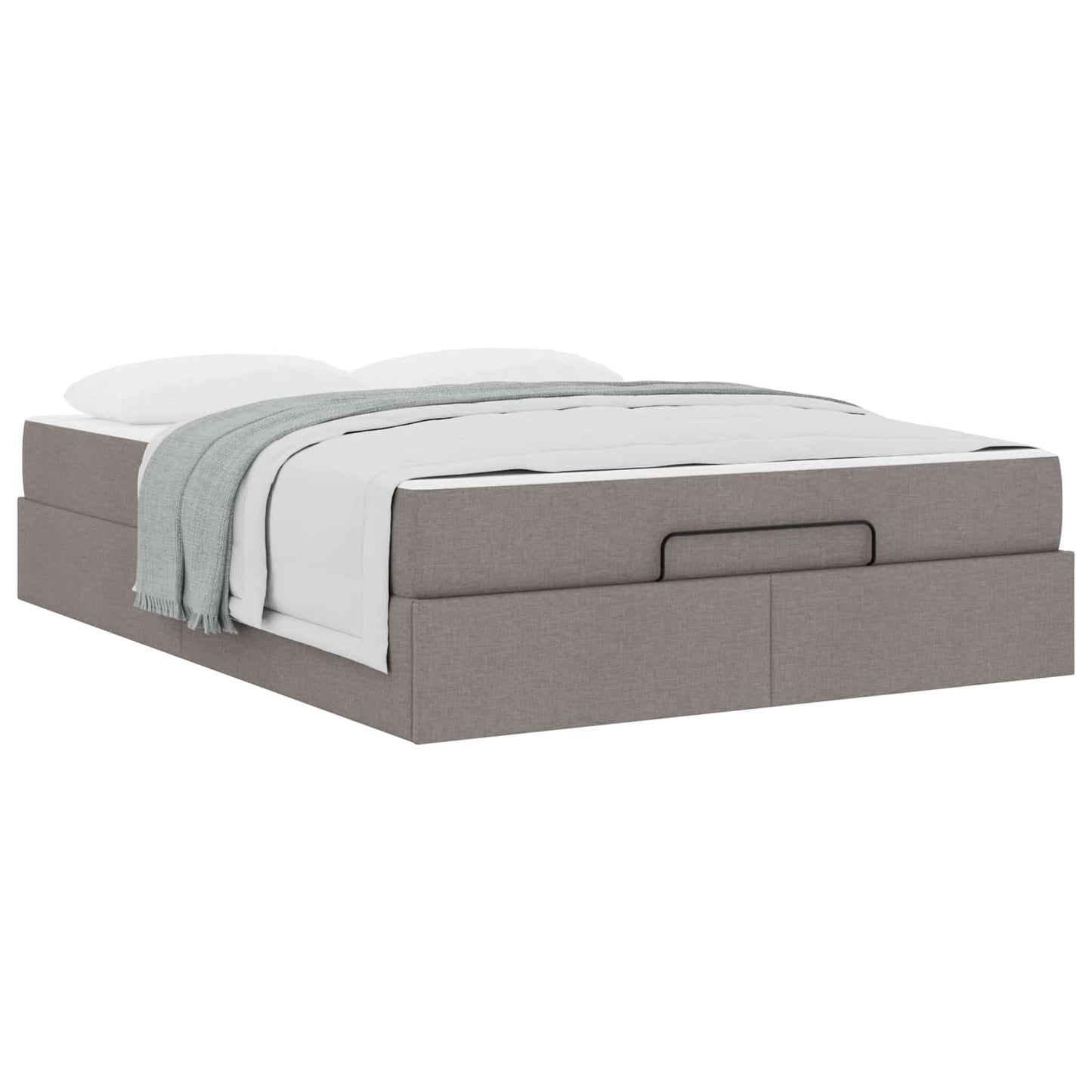 vidaXL Σκελετός κρεβατιού με στρώμα με στρώμα 2 pcs Taupe ύφασμα
