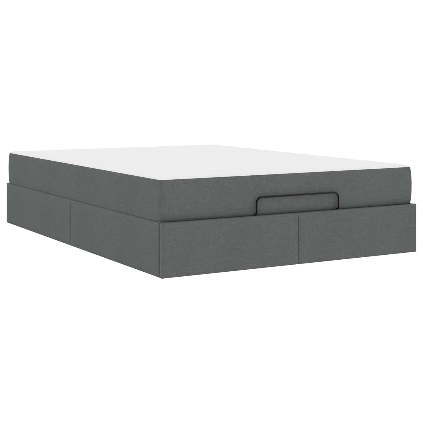 vidaXL Σκελετός κρεβατιού με στρώμα με στρώμα 2 pcs Σκούρο Γκρι ύφασμα