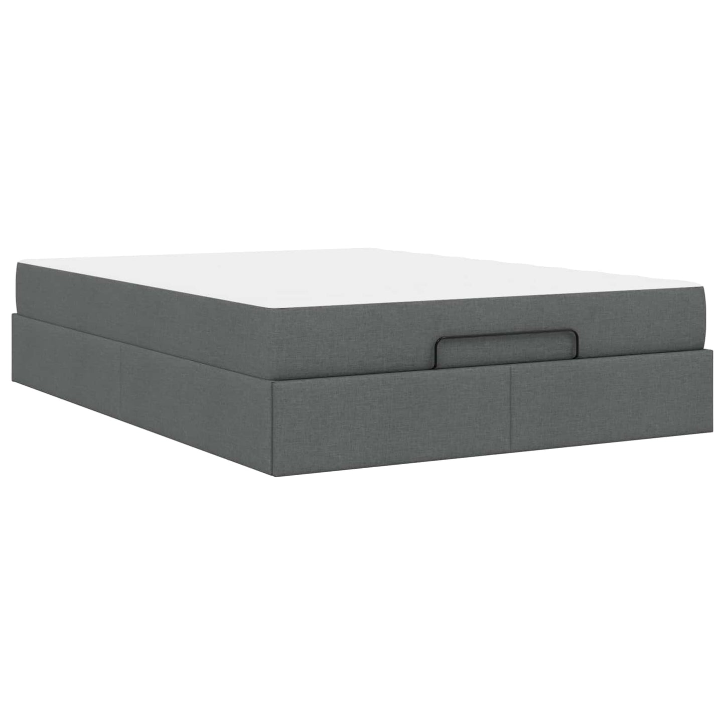 vidaXL Σκελετός κρεβατιού με στρώμα με στρώμα 2 pcs Σκούρο Γκρι ύφασμα