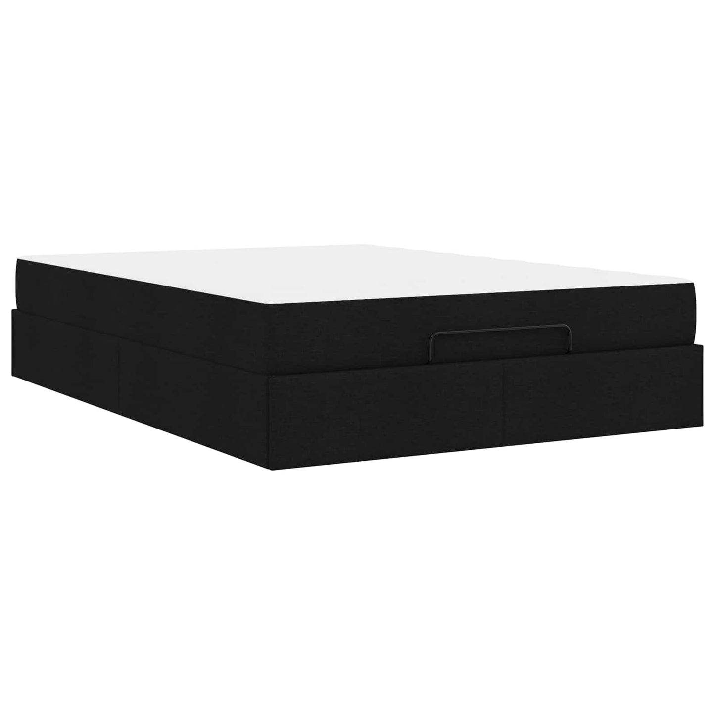vidaXL Σκελετός κρεβατιού με στρώμα με στρώμα 2 pcs Μαύρο ύφασμα
