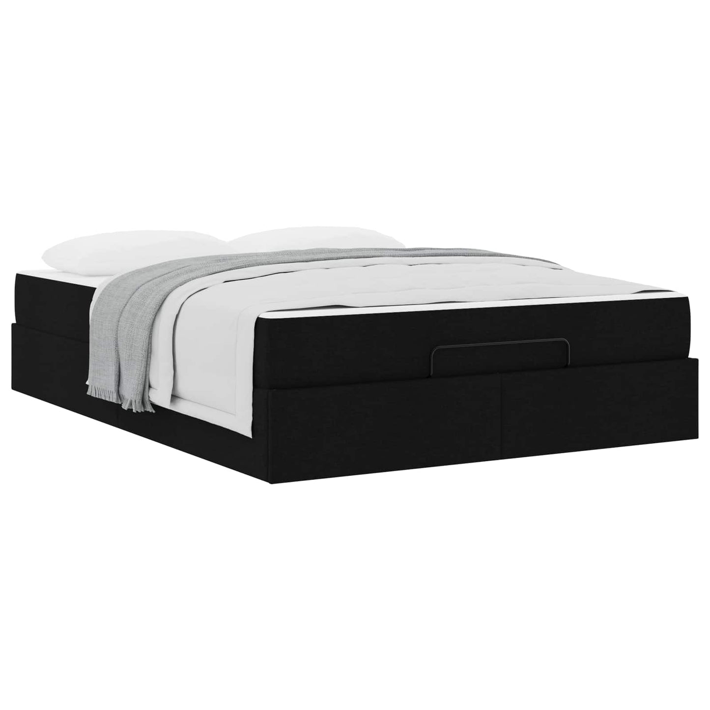 vidaXL Σκελετός κρεβατιού με στρώμα με στρώμα 2 pcs Μαύρο ύφασμα