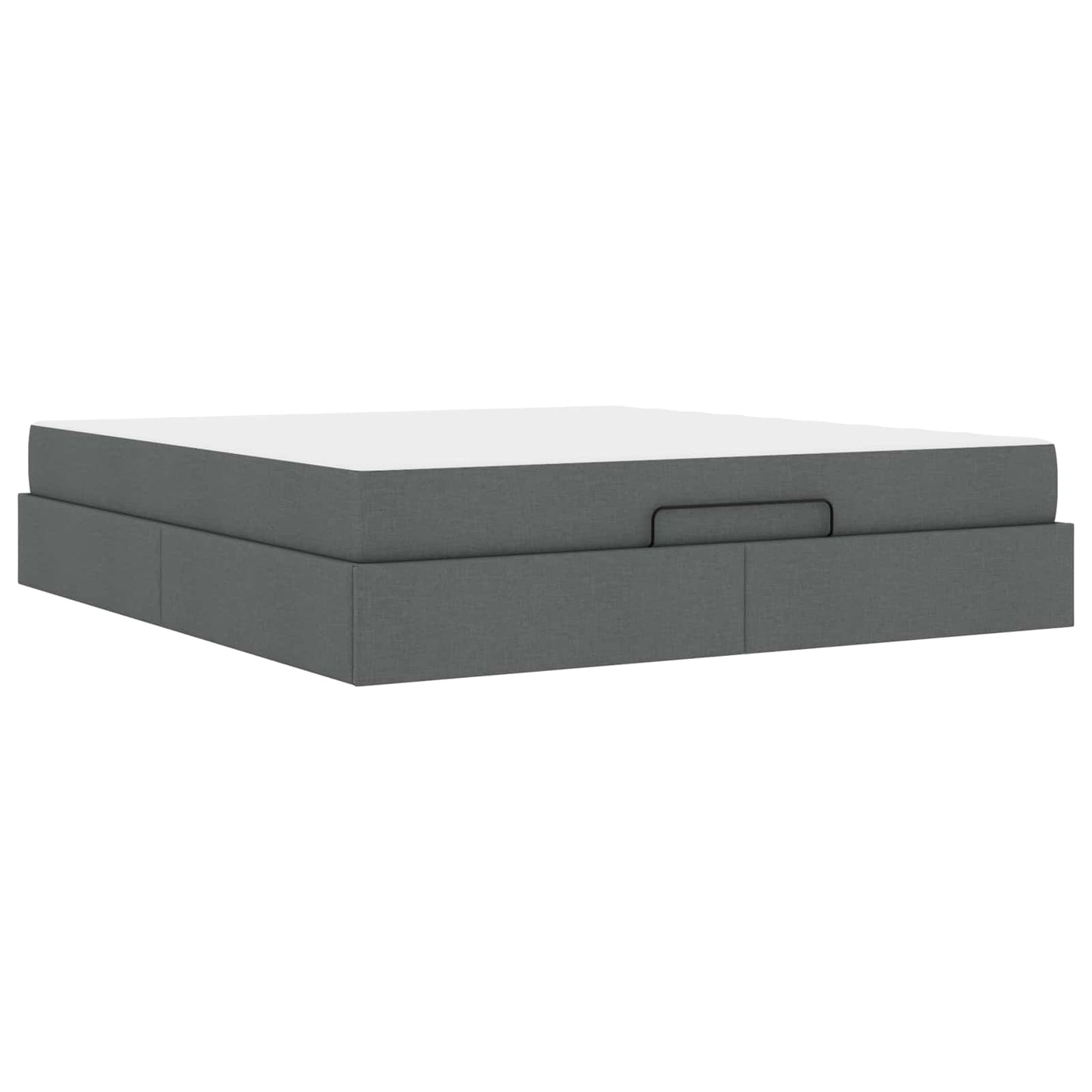 vidaXL Σκελετός κρεβατιού με στρώμα 2 pcs Σκούρο Γκρι ύφασμα