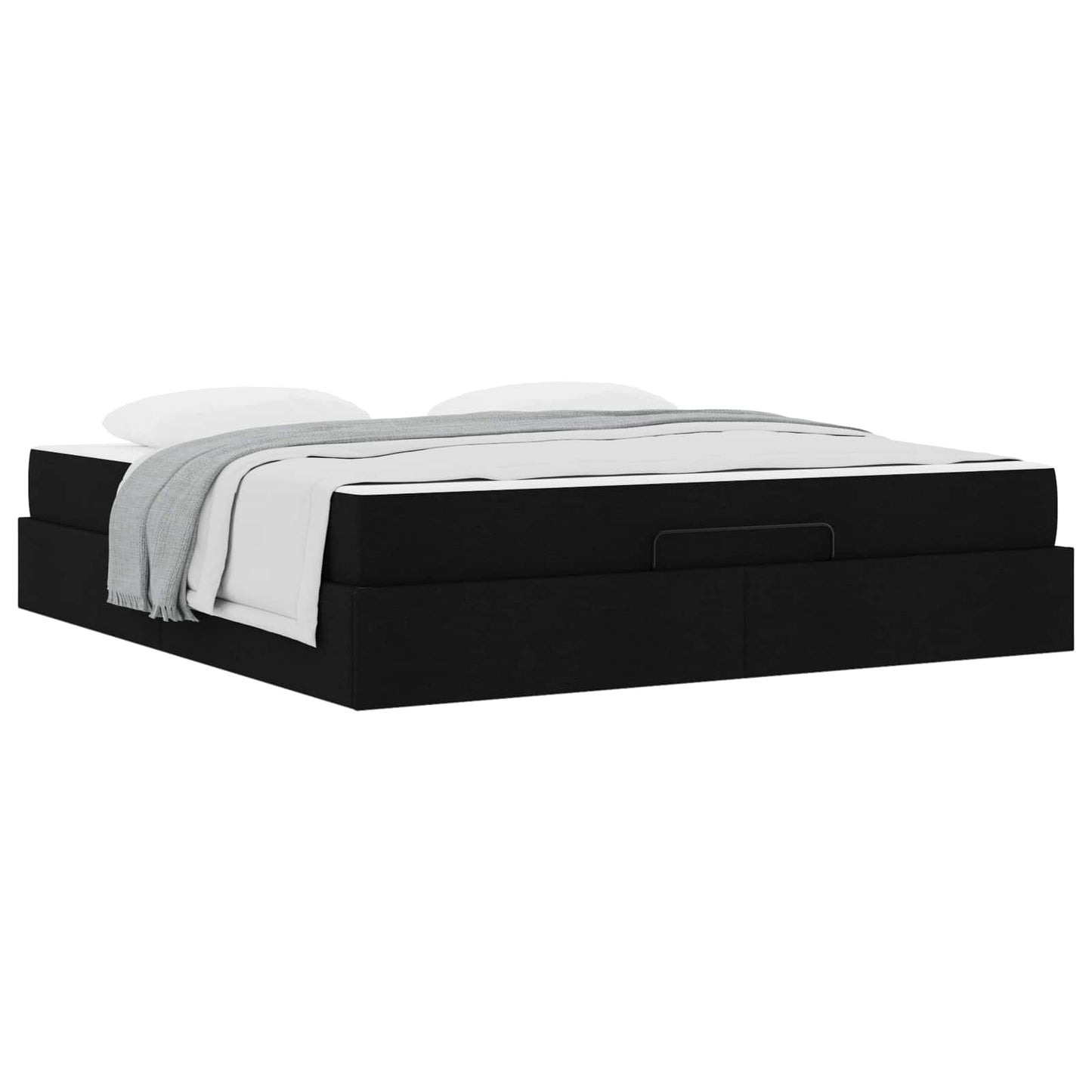vidaXL Σκελετός κρεβατιού με στρώμα με στρώμα 2 pcs Μαύρο ύφασμα