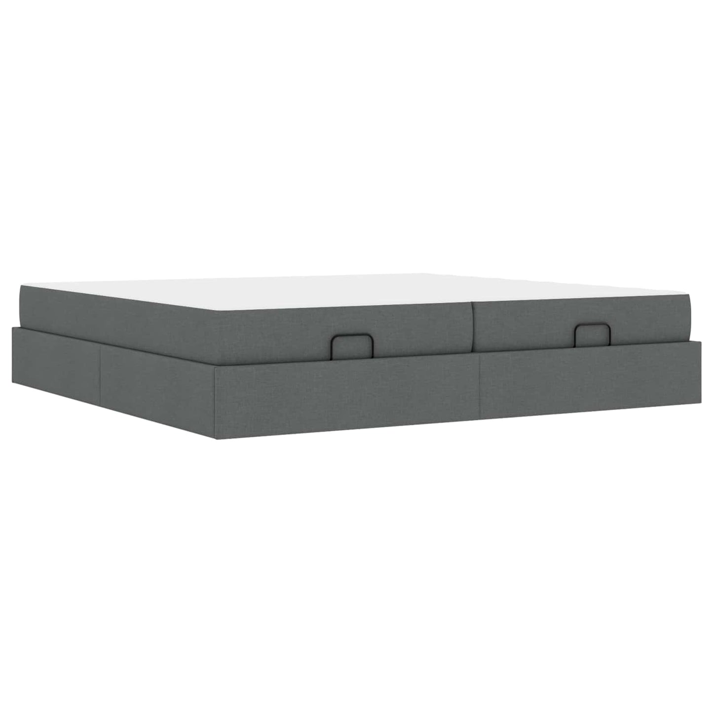 vidaXL Σκελετός κρεβατιού με στρώμα με στρώμα 2 pcs Σκούρο Γκρι ύφασμα