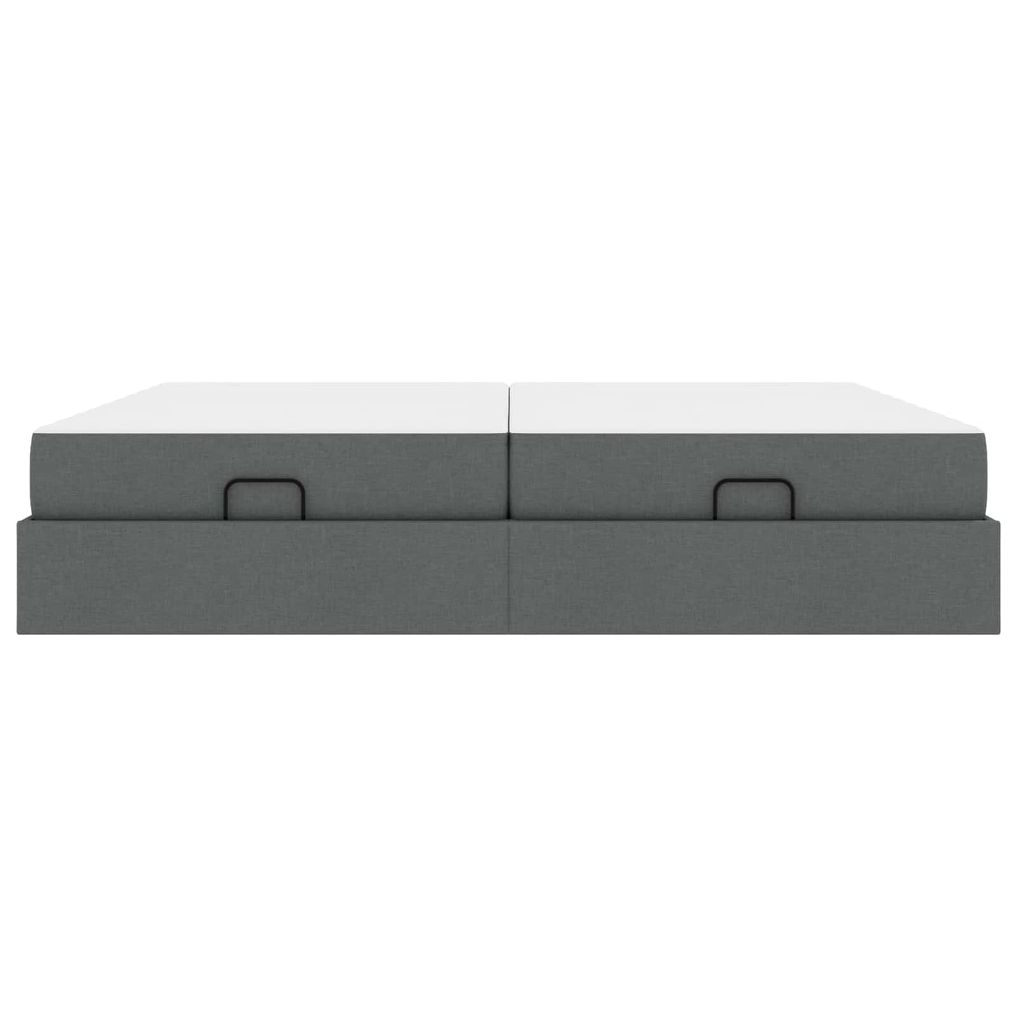 vidaXL Σκελετός κρεβατιού με στρώμα με στρώμα 2 pcs Σκούρο Γκρι ύφασμα
