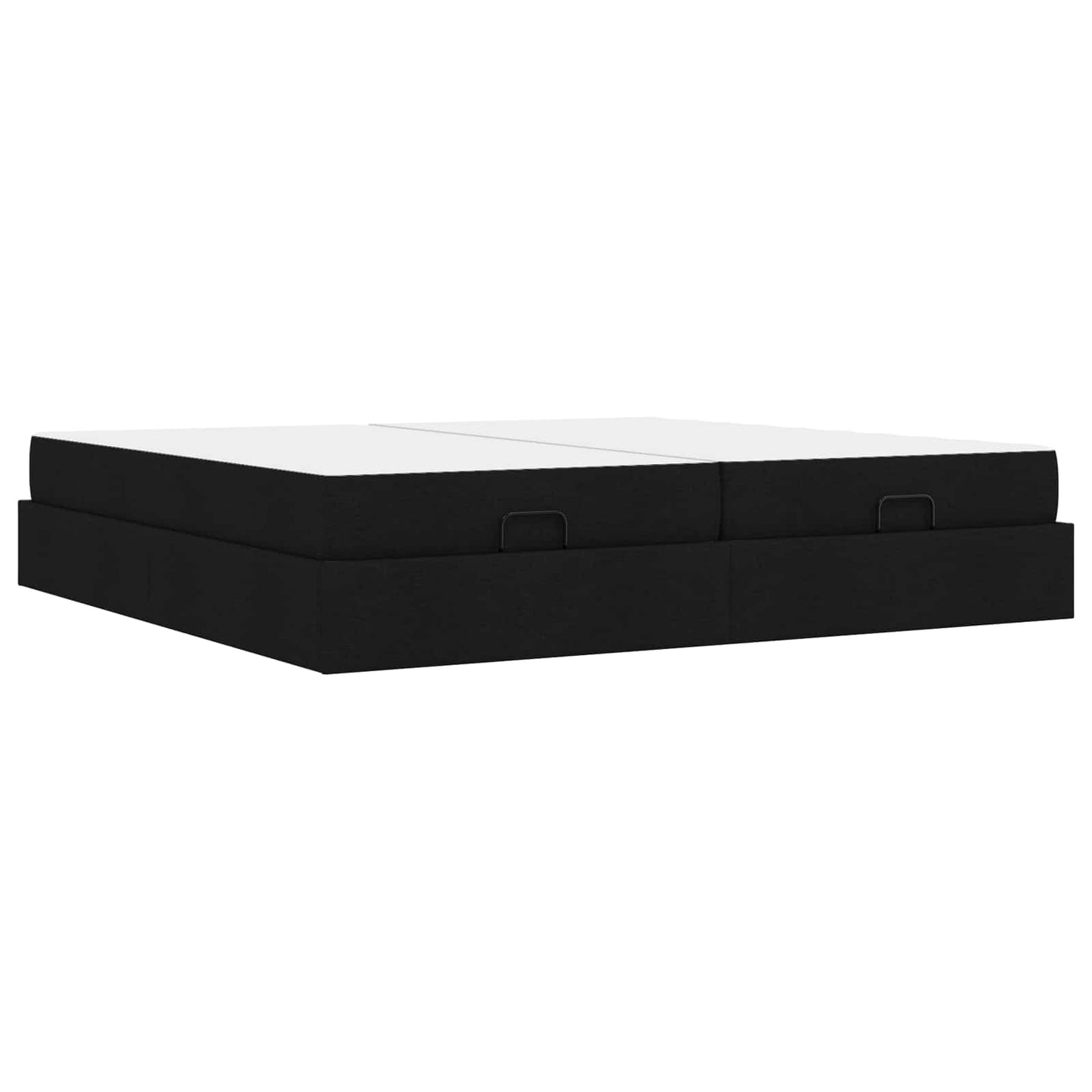 vidaXL Σκελετός κρεβατιού με στρώμα με στρώμα 2 pcs Μαύρο ύφασμα