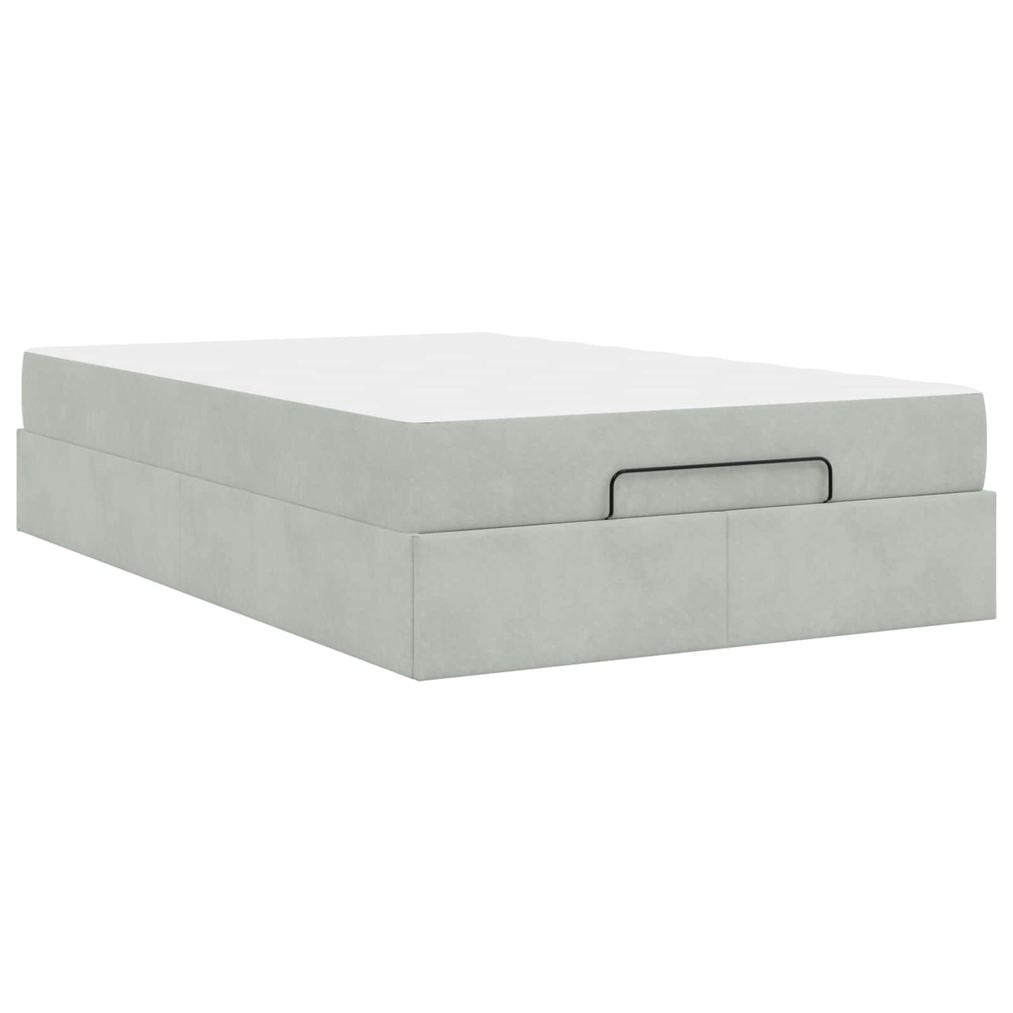 vidaXL Σκελετός κρεβατιού με στρώμα 2 pcs Ανοιχτό γκρι Βελούδο