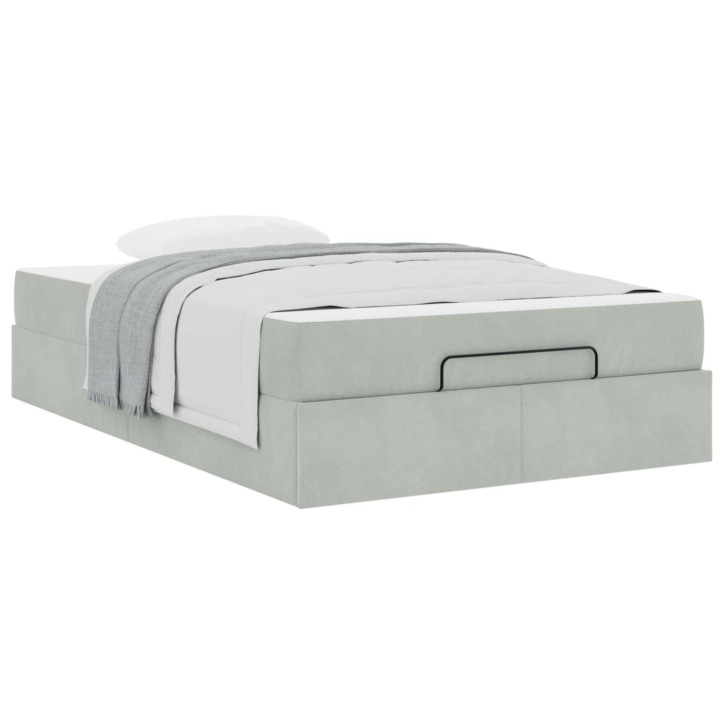 vidaXL Σκελετός κρεβατιού με στρώμα 2 pcs Ανοιχτό γκρι Βελούδο