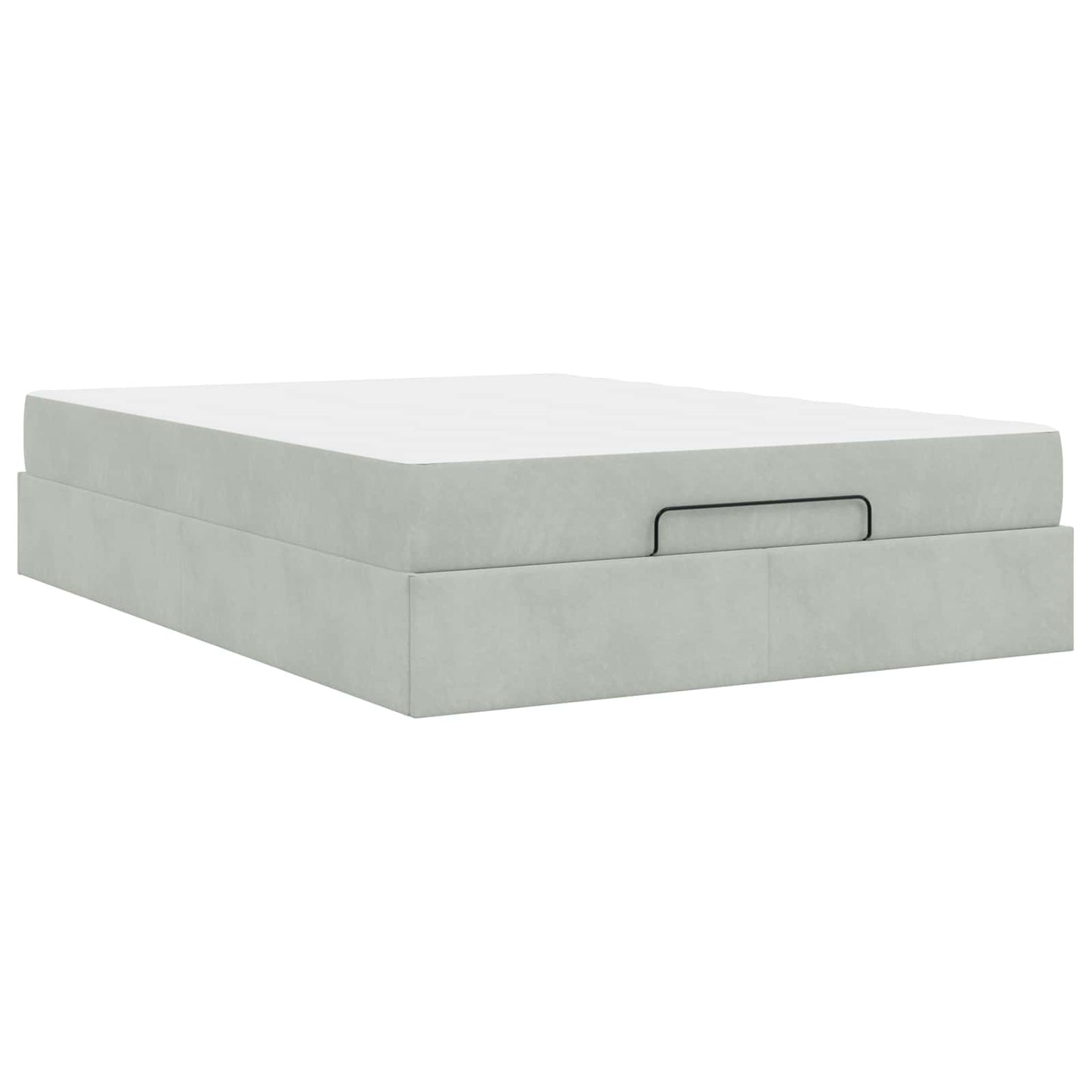 vidaXL Σκελετός κρεβατιού με στρώμα 2 pcs Ανοιχτό γκρι Βελούδο