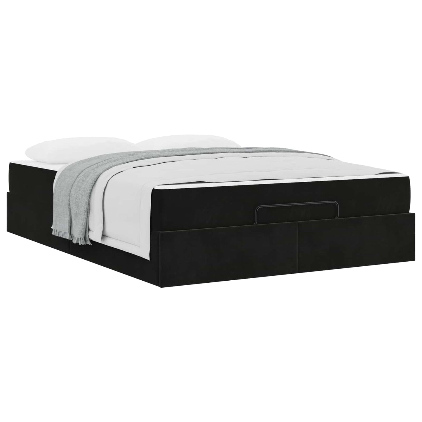 vidaXL Σκελετός κρεβατιού με στρώμα 2 pcs Μαύρο Βελούδο