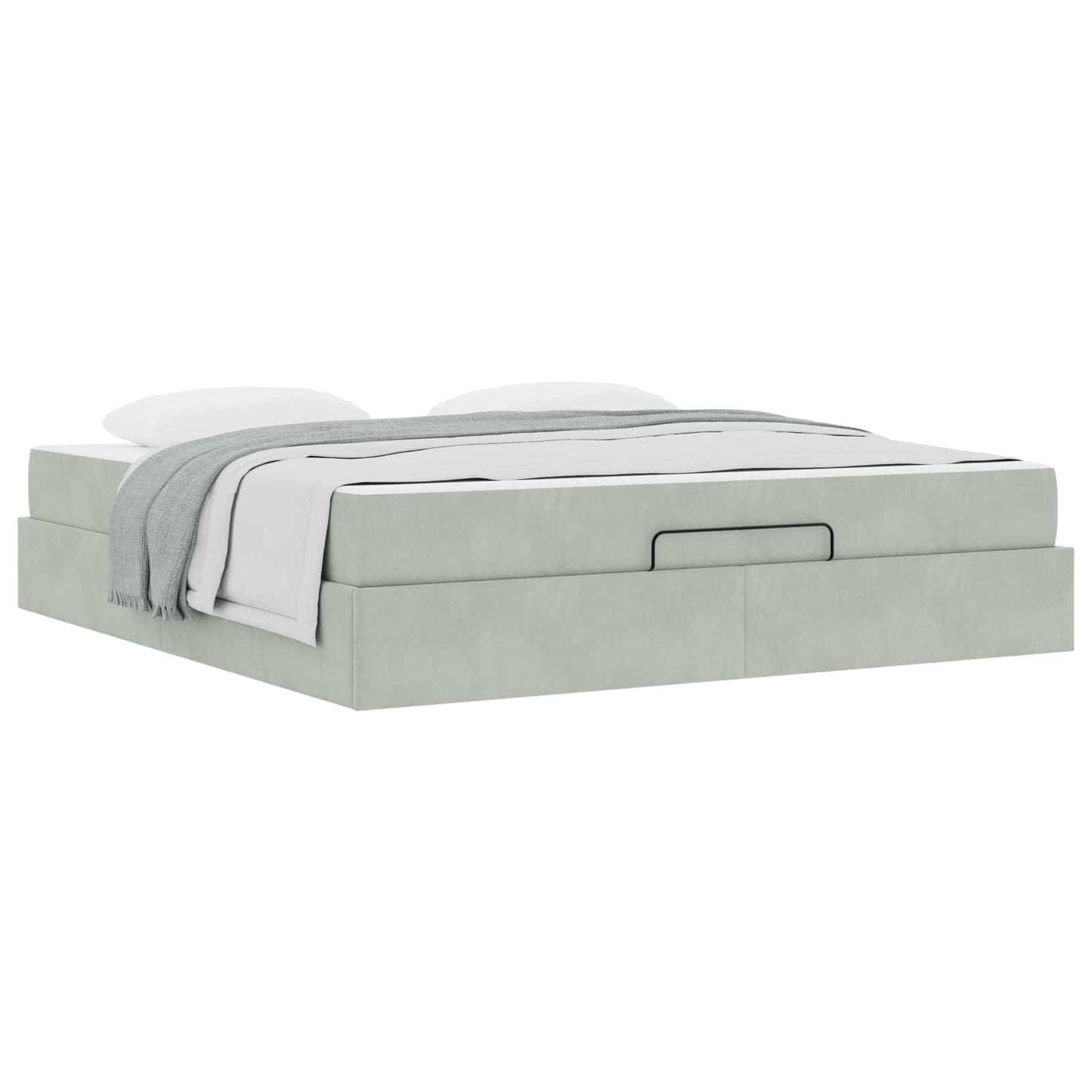 vidaXL Σκελετός κρεβατιού με στρώμα 2 pcs Ανοιχτό γκρι Βελούδο