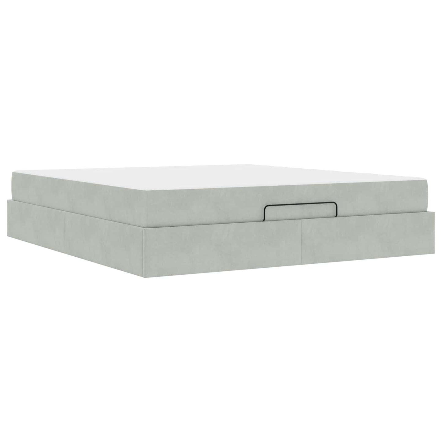 vidaXL Σκελετός κρεβατιού με στρώμα 2 pcs Ανοιχτό γκρι Βελούδο