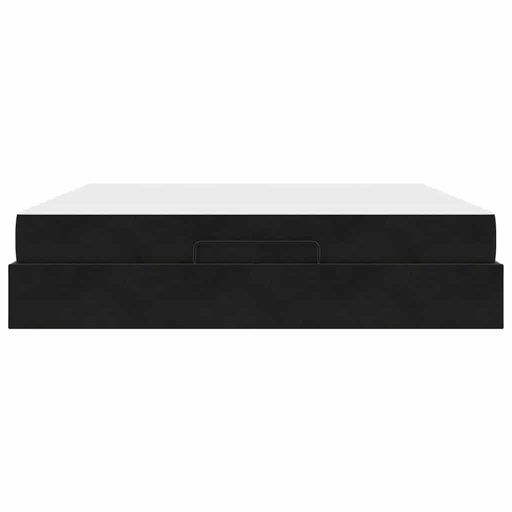 vidaXL Σκελετός κρεβατιού με στρώμα 2 pcs Μαύρο Βελούδο