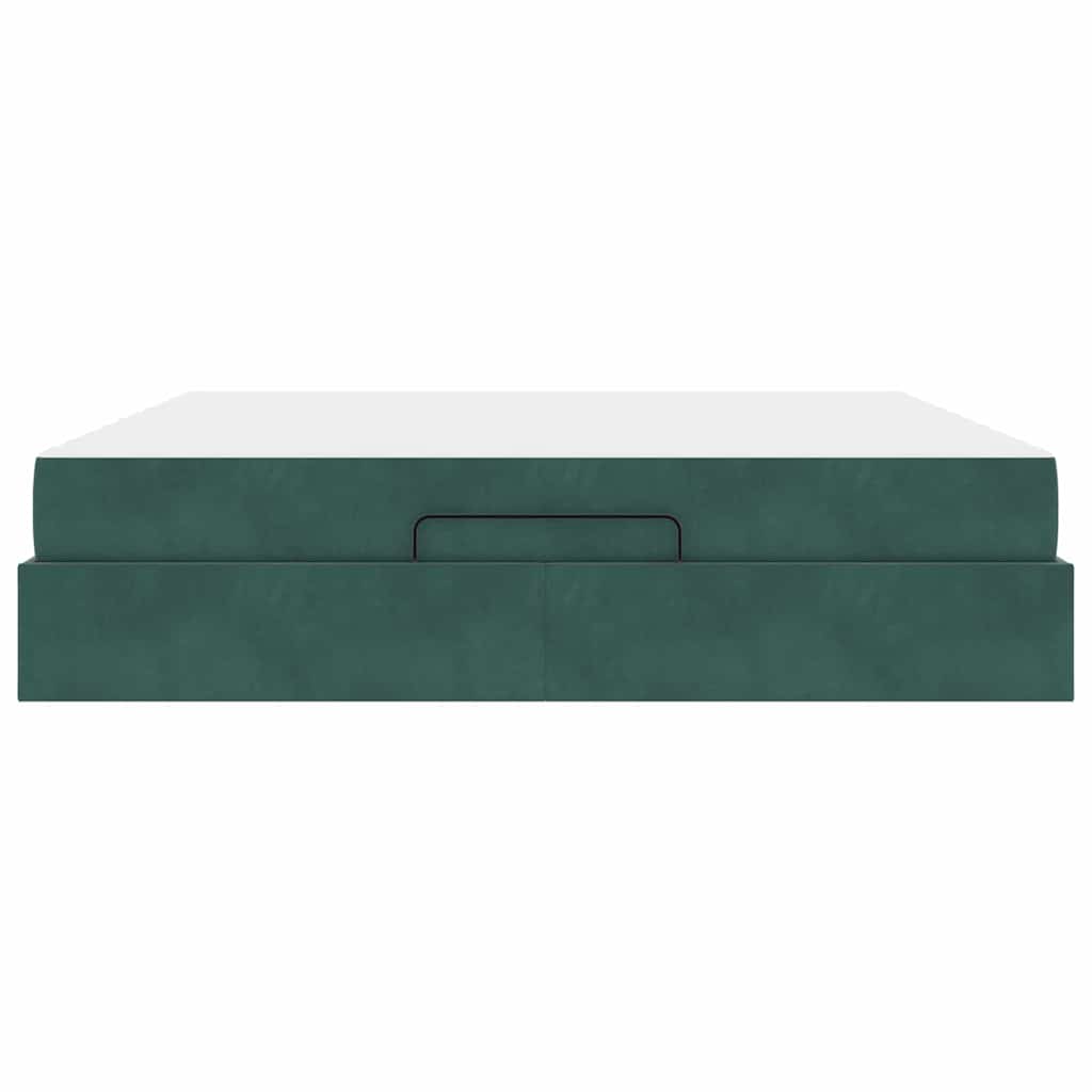 vidaXL Σκελετός κρεβατιού με στρώμα 2 pcs Πράσινο Βελούδο