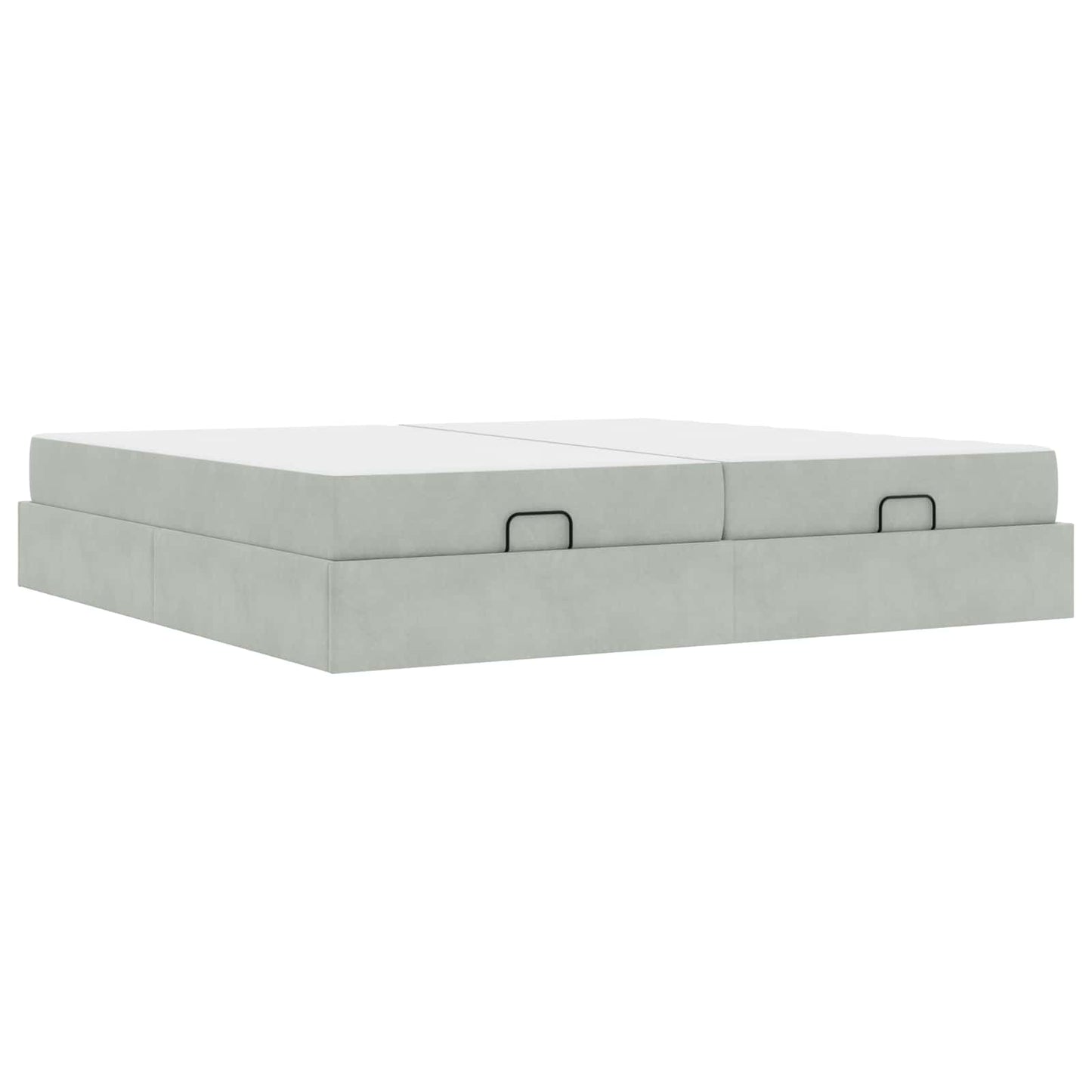 vidaXL Σκελετός κρεβατιού με στρώμα 2 pcs Ανοιχτό γκρι Βελούδο
