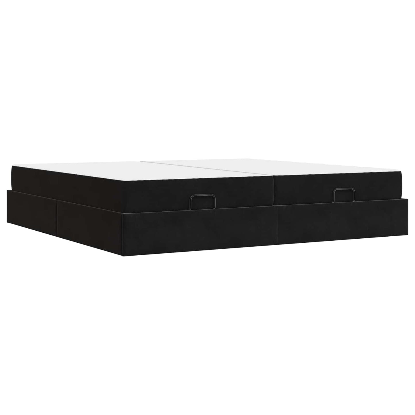 vidaXL Σκελετός κρεβατιού με στρώμα με στρώμα 2 pcs Μαύρο Βελούδο