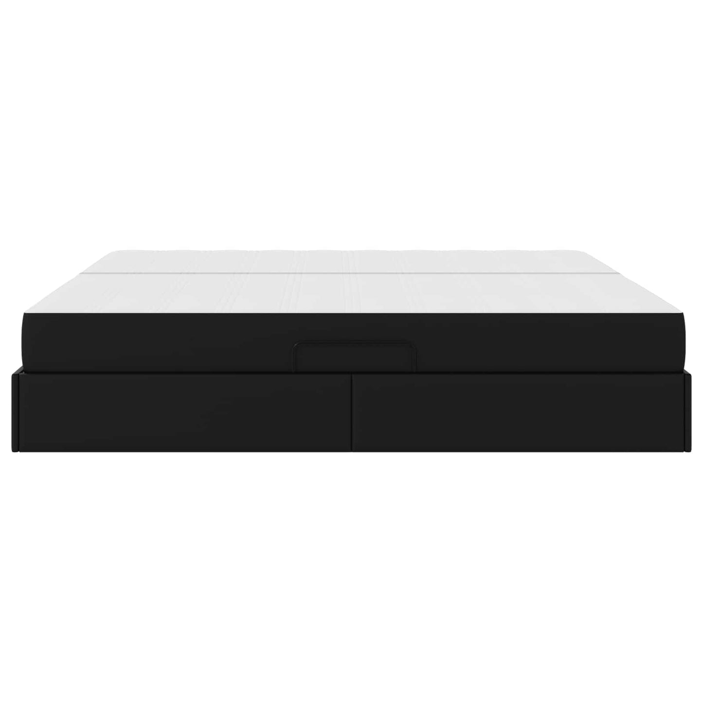 vidaXL Κρεβάτι με αποθηκευτικό χώρο και στρώμα 2 pcs Μαύρο Δέρμα