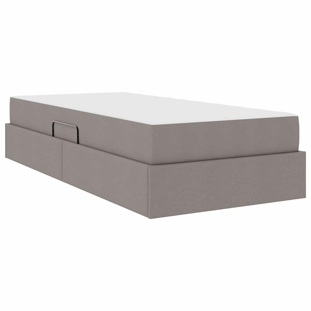 vidaXL Κρεβάτι με αποθηκευτικό χώρο και στρώμα Taupe 90 x 200 cm