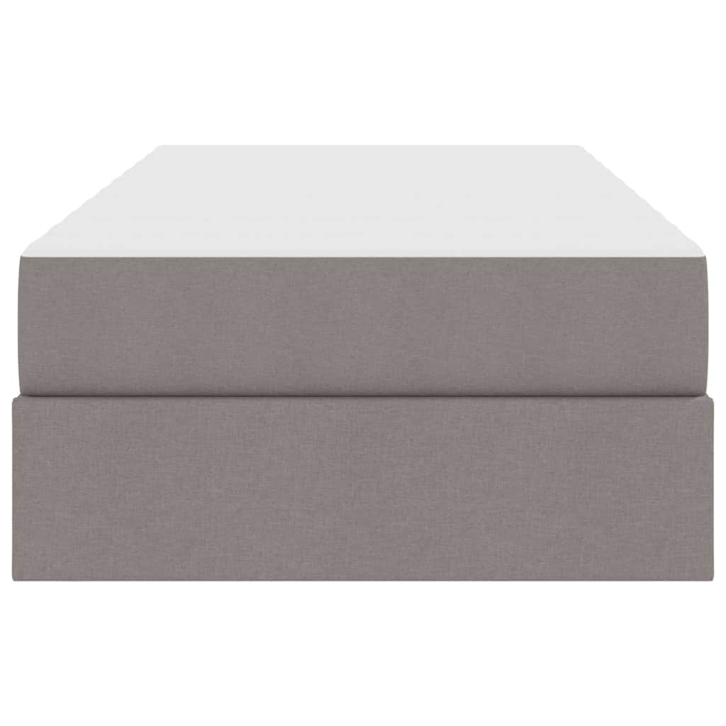vidaXL Κρεβάτι με αποθηκευτικό χώρο και στρώμα Taupe 90 x 200 cm