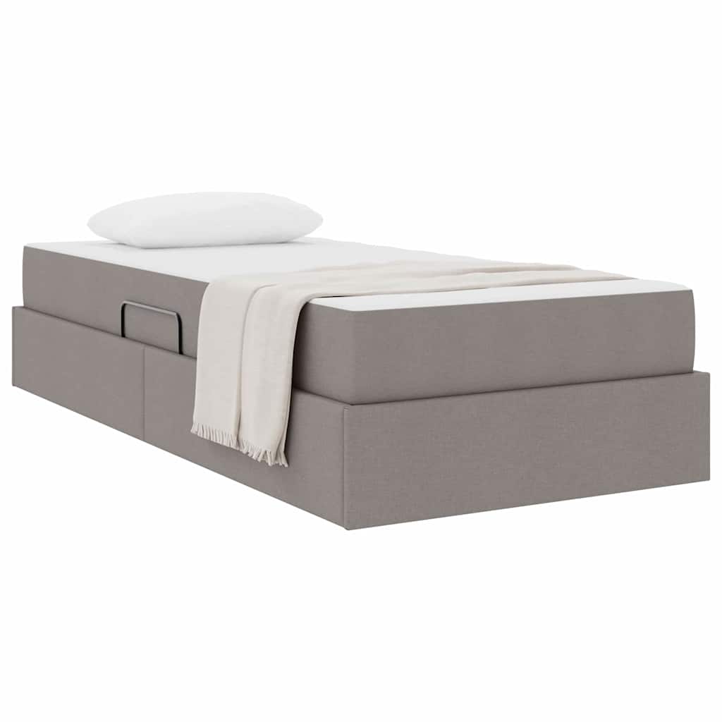 vidaXL Κρεβάτι με αποθηκευτικό χώρο και στρώμα Taupe 90 x 200 cm