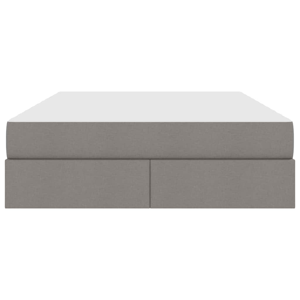 vidaXL Κρεβάτι με αποθηκευτικό χώρο και στρώμα Taupe 140 x 200 cm
