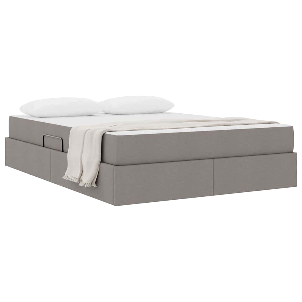 vidaXL Κρεβάτι με αποθηκευτικό χώρο και στρώμα Taupe 140 x 200 cm