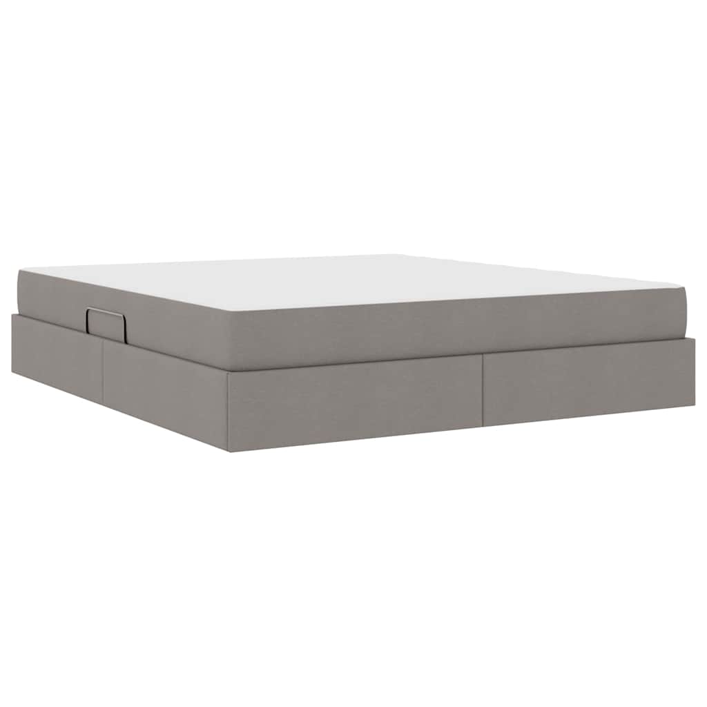 vidaXL Κρεβάτι με αποθηκευτικό χώρο και στρώμα Taupe 160 x 200 cm