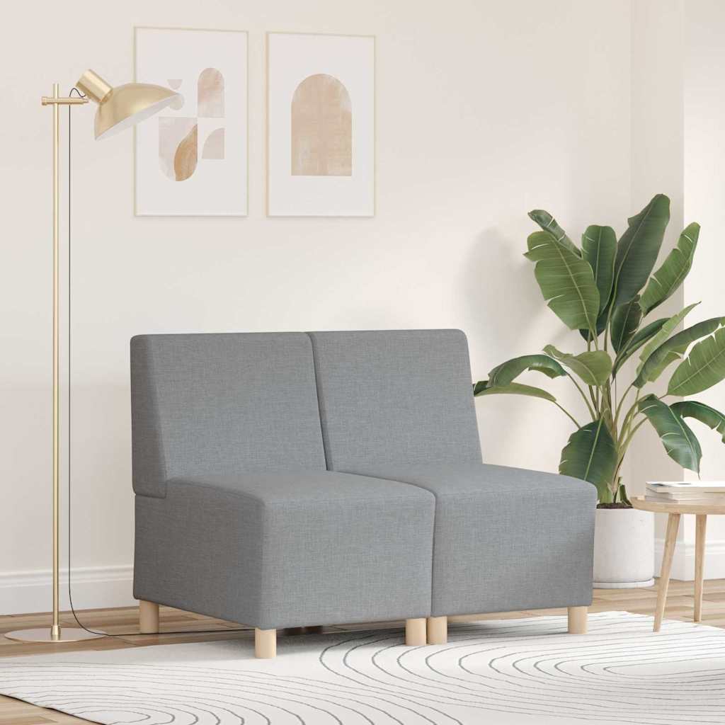 vidaXL Μοναδικός Καναπές χωρίς Χερούλια 2 pcs Ανοιχτό γκρι