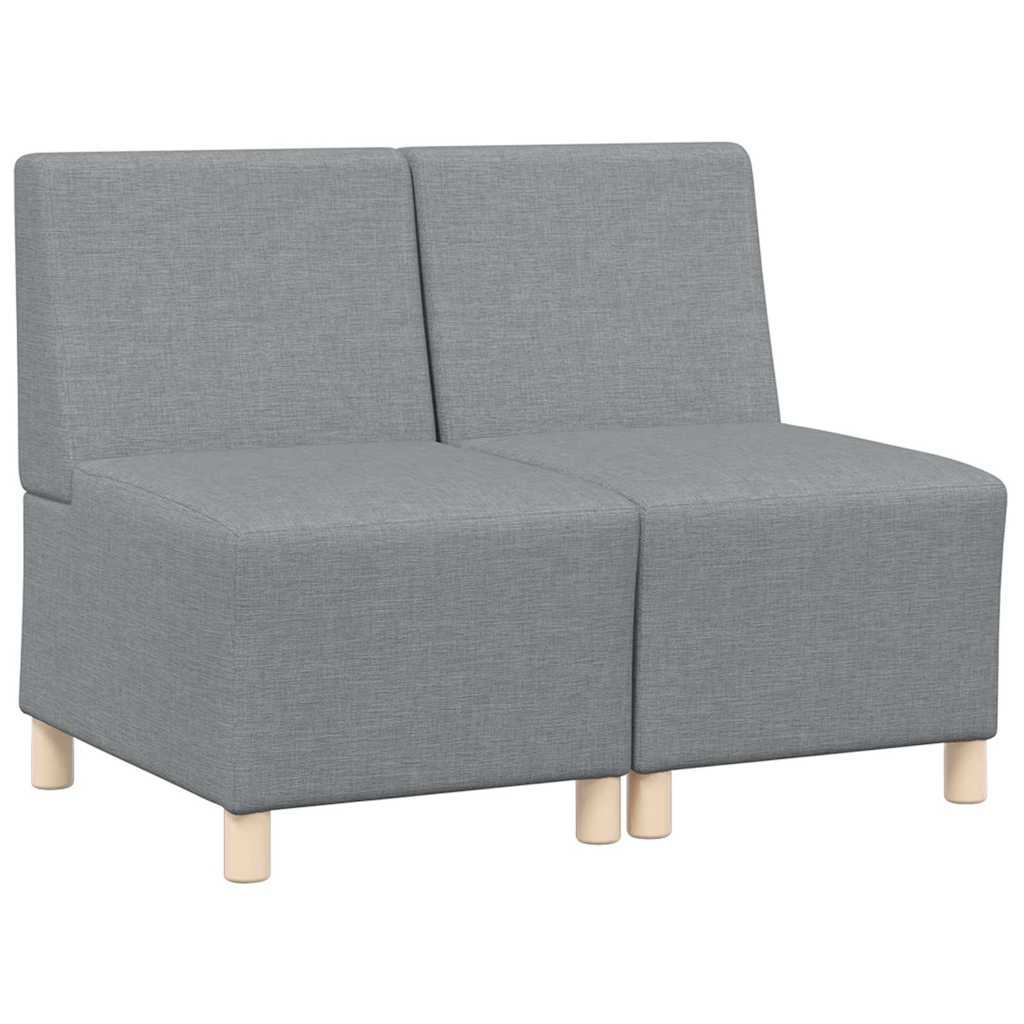 vidaXL Μοναδικός Καναπές χωρίς Χερούλια 2 pcs Ανοιχτό γκρι