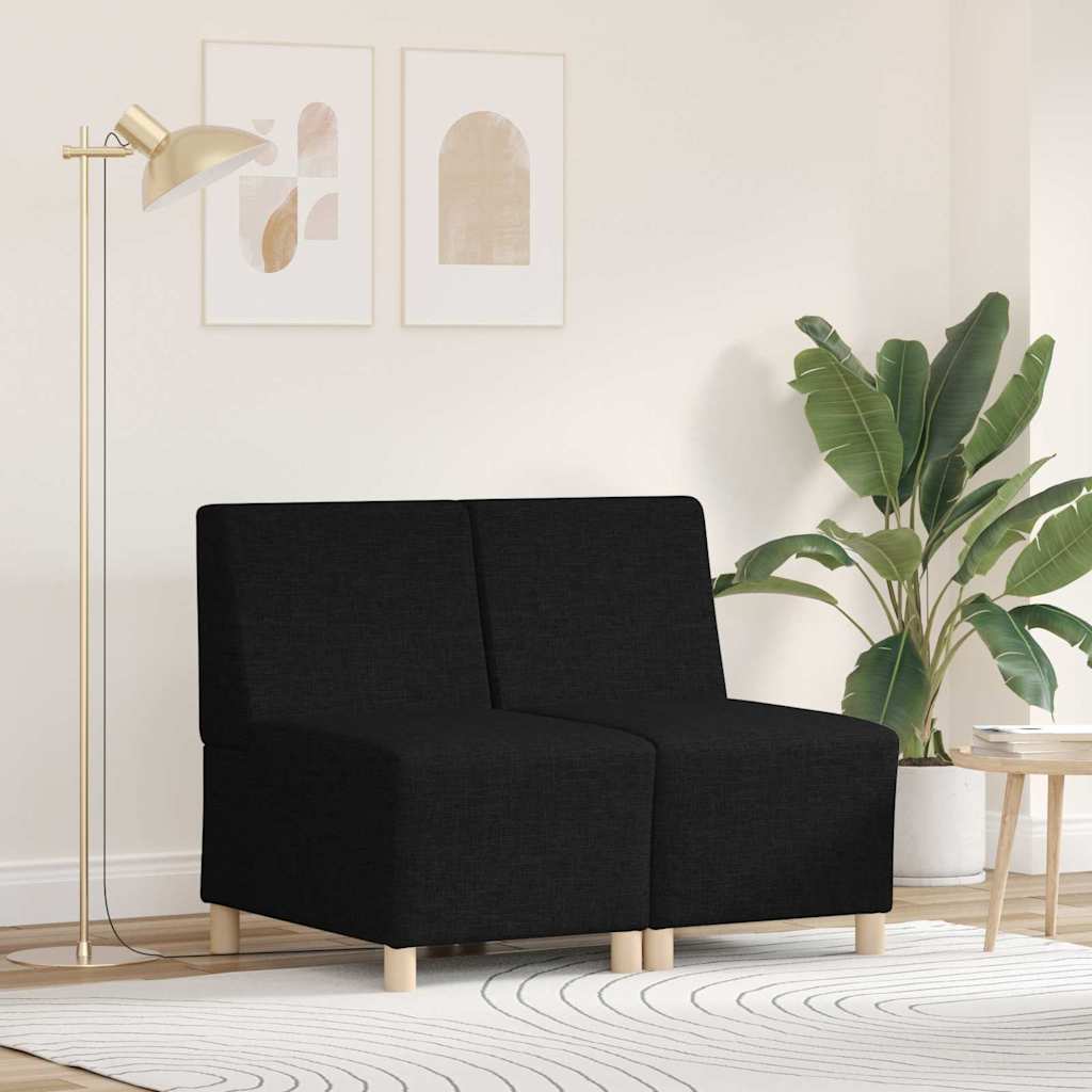 vidaXL Μοναδικός Καναπές χωρίς Χερούλια 2 pcs Μαύρο 55 x 74 x 82 εκ.