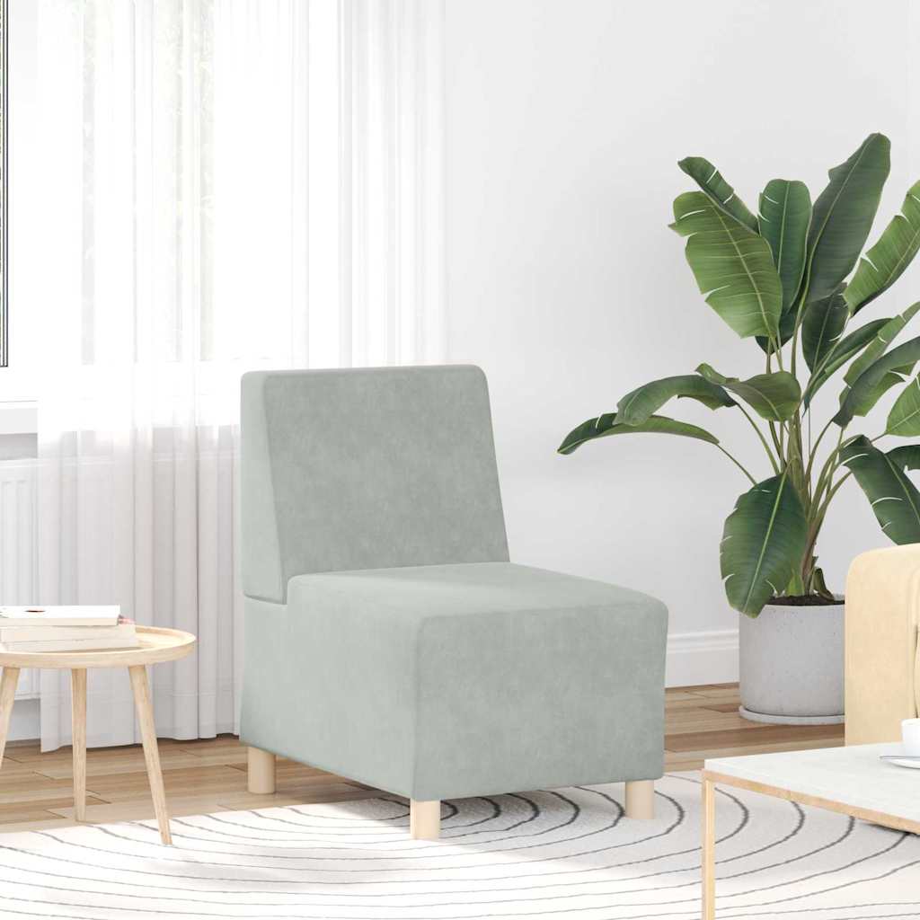 vidaXL Μοναδικός Καναπές χωρίς Χερούλια 2 pcs Ανοιχτό γκρι