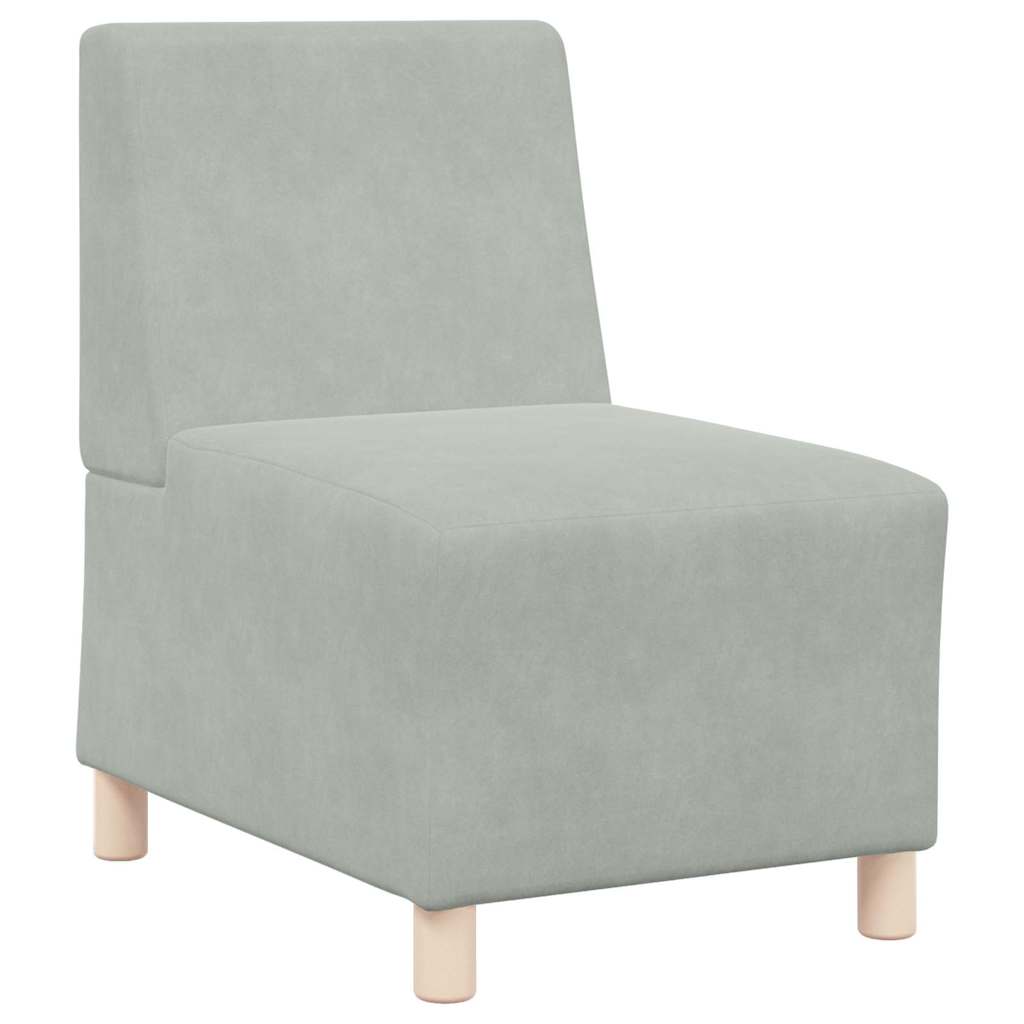 vidaXL Μοναδικός Καναπές χωρίς Χερούλια 2 pcs Ανοιχτό γκρι