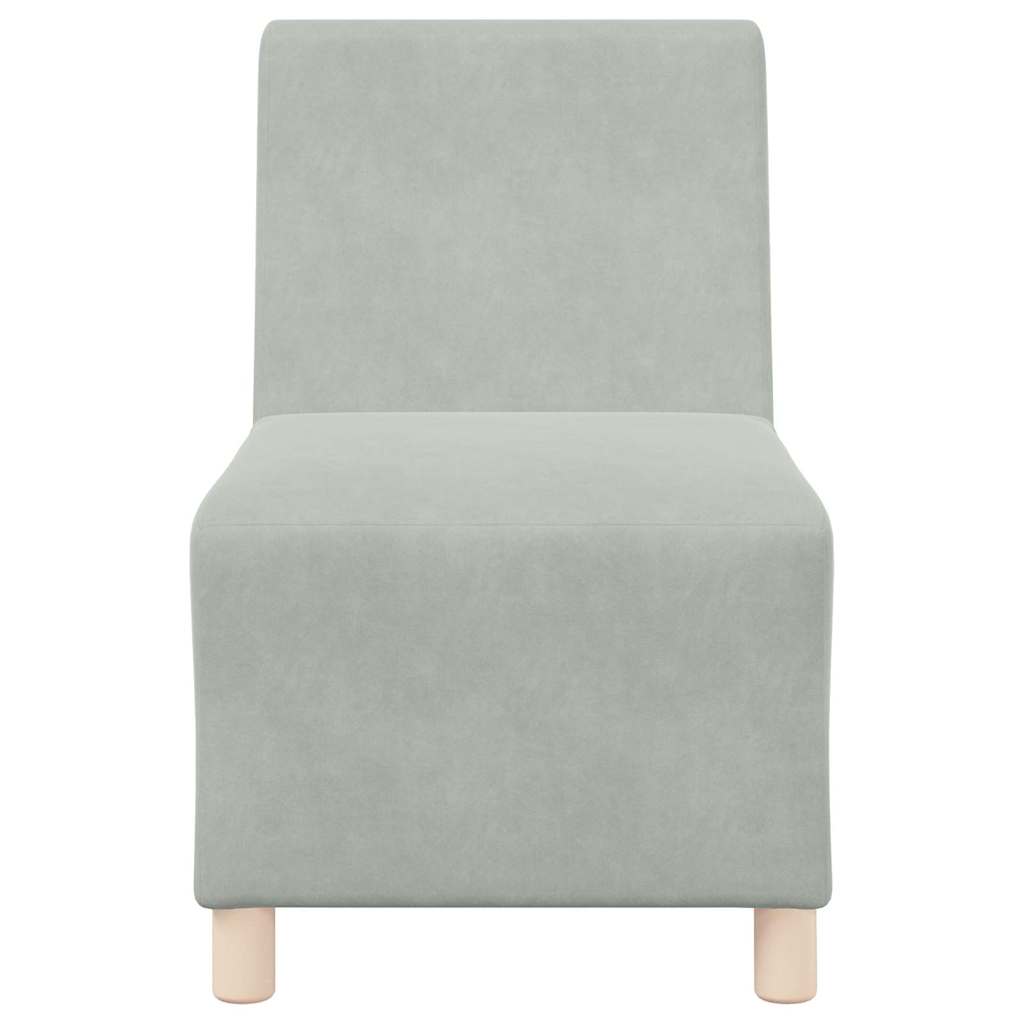 vidaXL Μοναδικός Καναπές χωρίς Χερούλια 2 pcs Ανοιχτό γκρι