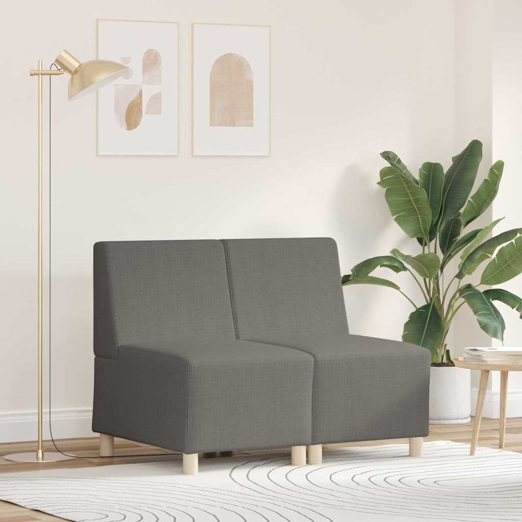 vidaXL Μοναδικός Καναπές χωρίς Χερούλια 2 pcs Ανοιχτό γκρι