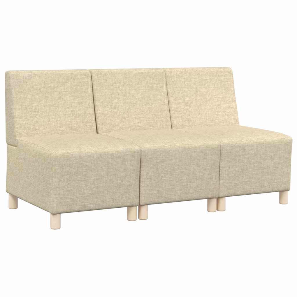vidaXL Μοναδικός Καναπές χωρίς Χερούλια 3 pcs Κρεμ 55 x 74 x 82 εκ.