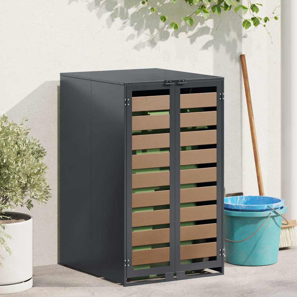 vidaXL Αποθήκευση Κάδου με Καπάκι Αερίου για Κάδο 240L Ανθρακί