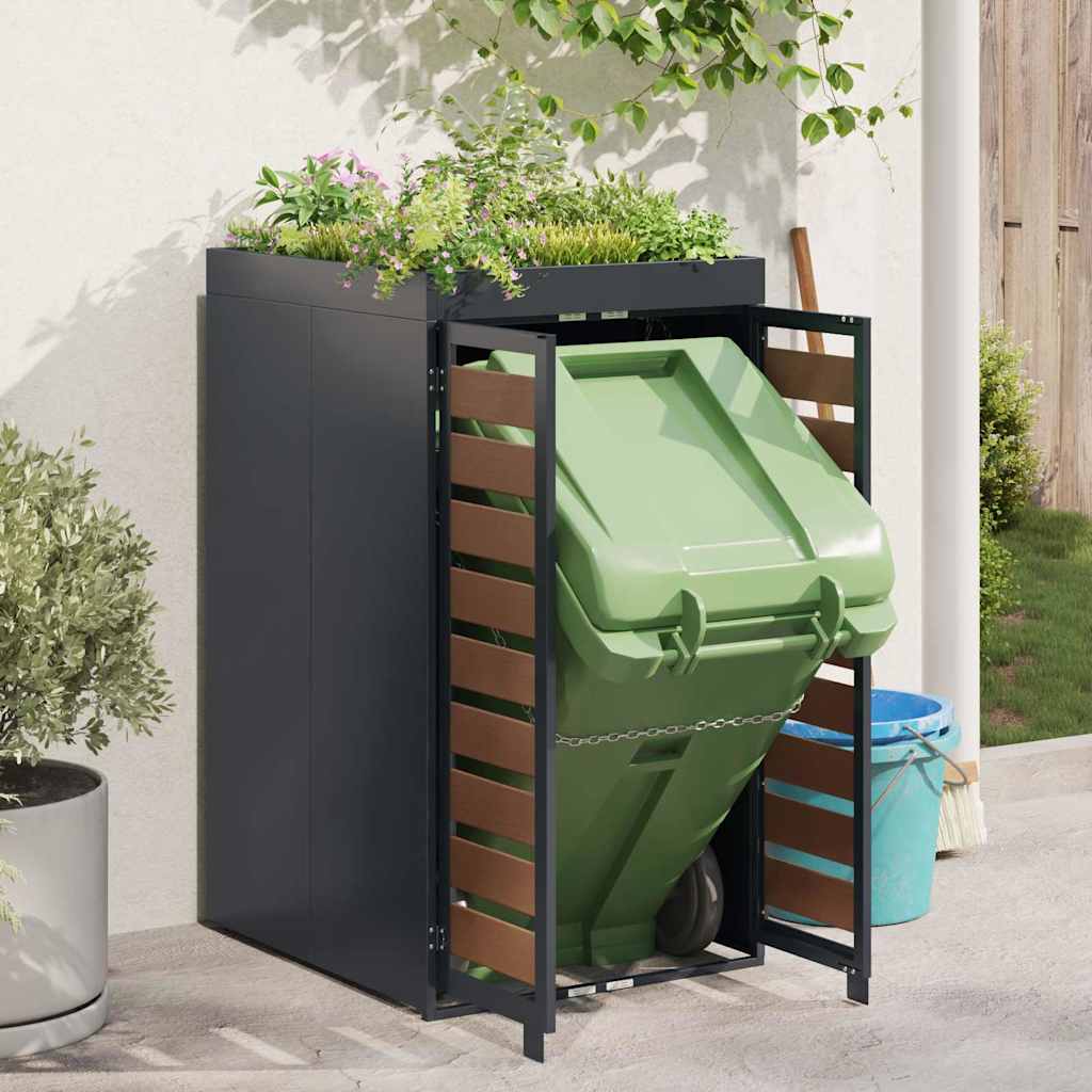 vidaXL Αποθήκευση Κάδου με Στέγη Γλάστρας για Κάδο 240L Ανθρακί
