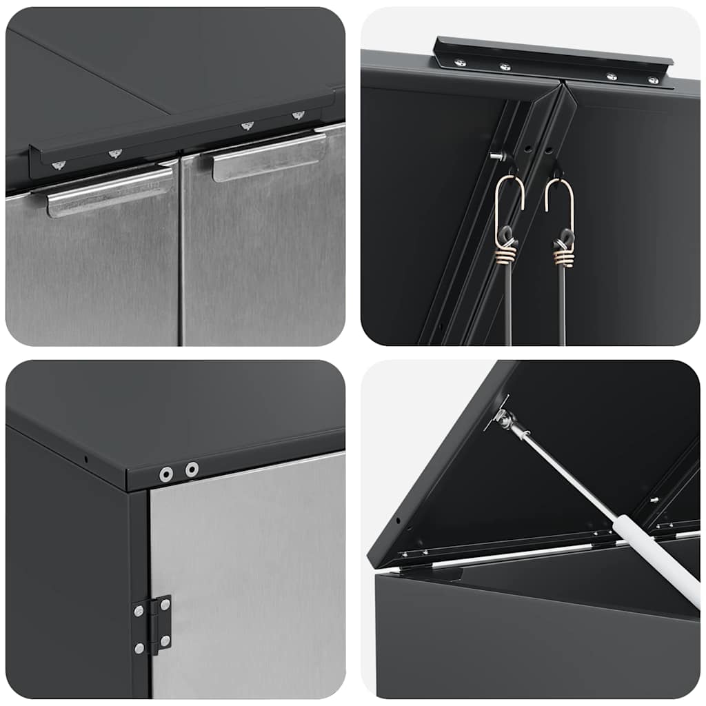 vidaXL Αποθήκευση Κάδου με Καπάκι Αερίου για Κάδο 240L Ανθρακί