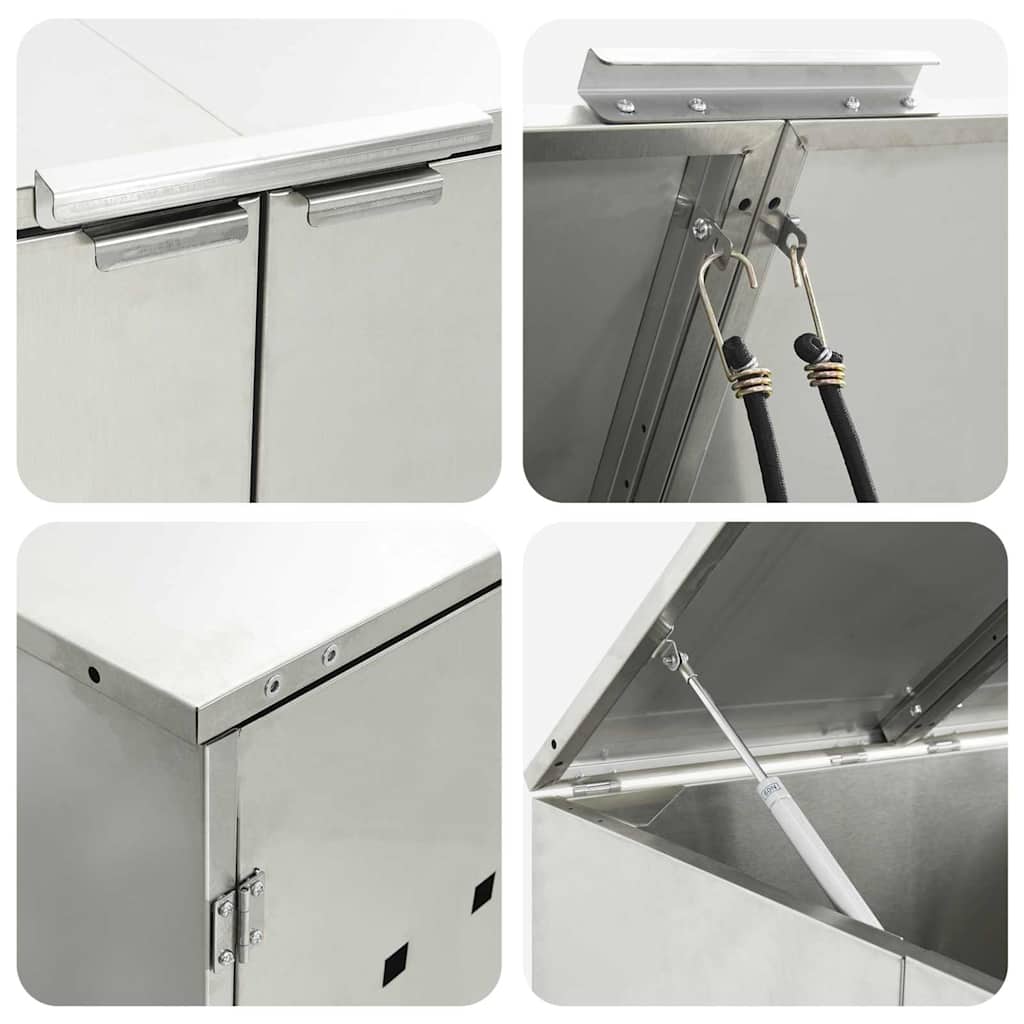 vidaXL Αποθήκευση Κάδου με Καπάκι Αερίου για Κάδο 240L Ασημί