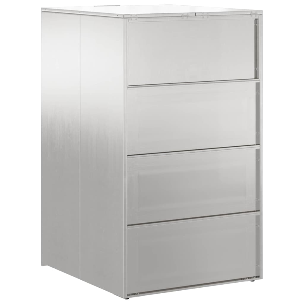 vidaXL Αποθήκευση Κάδου με Καπάκι Αερίου για Κάδο 240L Ασημί