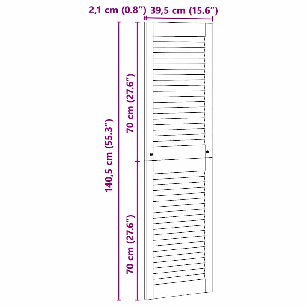 vidaXL Πόρτα Ντουλάπας Φυσικό 140.5 x 2 x 59.5 εκ Στερεά ξυλεία πεύκου