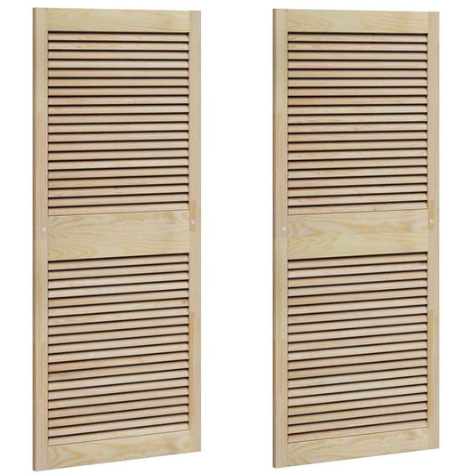 vidaXL Πόρτα Ντουλάπας με πόρτα 2 τεμ. Φυσικό 140,5 x 59,5 εκ