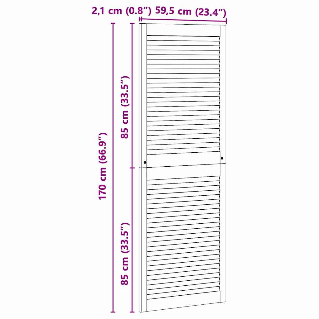 vidaXL Πόρτα Ντουλάπας Φυσικό 140.5 x 2.1 x 49.5 cm Μασίφ ξύλο πεύκου