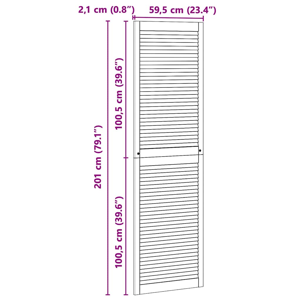 vidaXL Πόρτα Ντουλάπας Φυσικό 140.5 x 2.1 x 49.5 cm Μασίφ ξύλο πεύκου