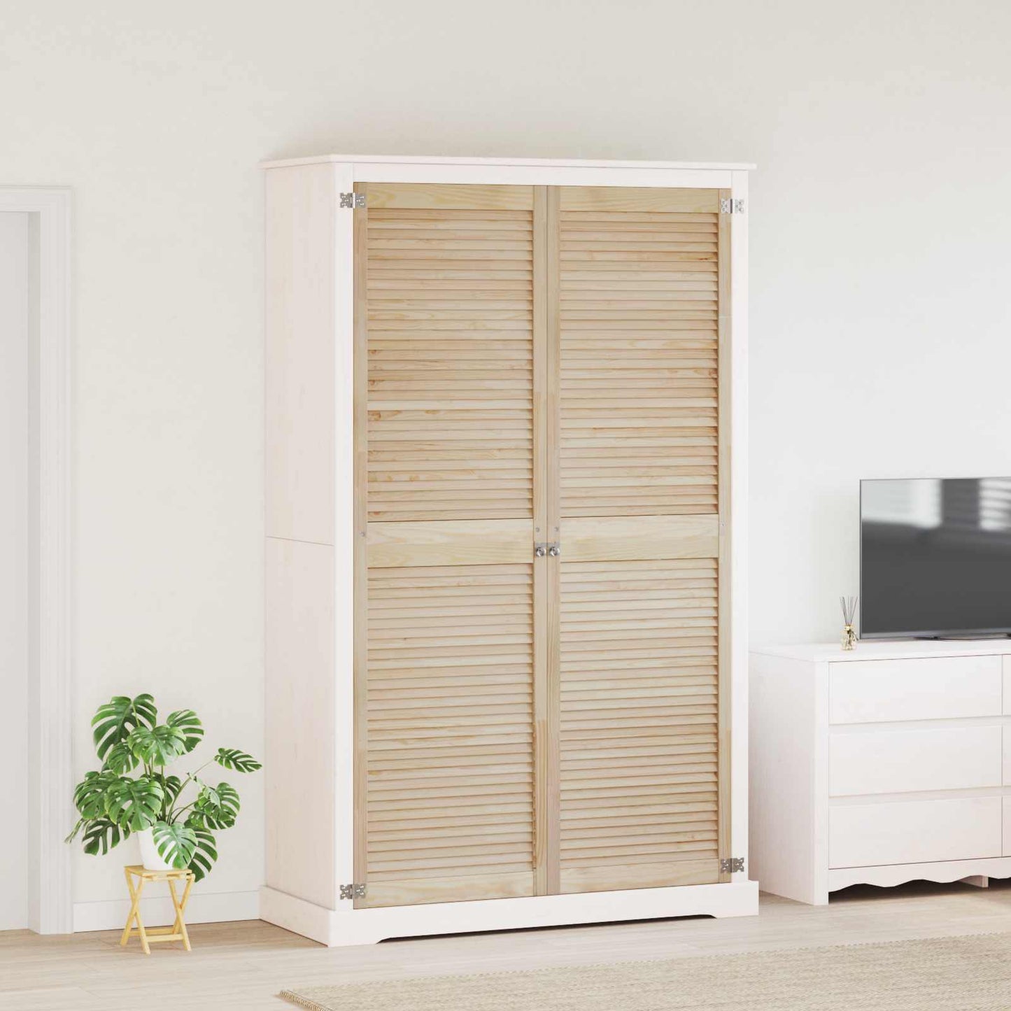vidaXL Πόρτα Ντουλάπας με πόρτα 2 τεμ. Φυσικό 201 x 2,1 x 59,5 cm