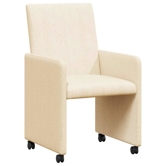 vidaXL Καρέκλες Φαγητού με Ρόδες 2 pcs Κρεμ 57 x 66 x 94 εκ Βελούδο