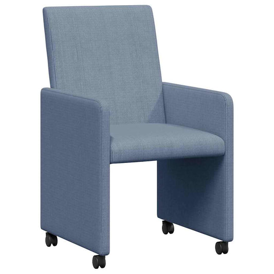 vidaXL Καρέκλες Φαγητού με Ρόδες 2 pcs Μπλε 57 x 66 x 94 εκ Βελούδο