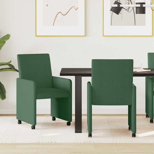 vidaXL Καρέκλες Φαγητού με Ρόδες 2 pcs Γκρι Πράσινο 57 x 66 x 94 εκ