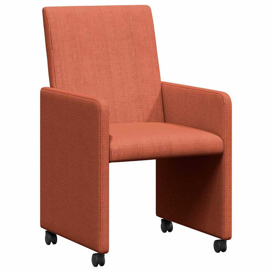vidaXL Καρέκλες Φαγητού με Ρόδες 2 pcs Κόκκινο πορτοκαλί Βελούδο