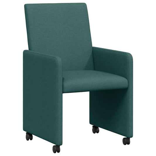 vidaXL Καρέκλες Φαγητού με Ρόδες 2 pcs Σκούρο πράσινο 57 x 66 x 94 εκ